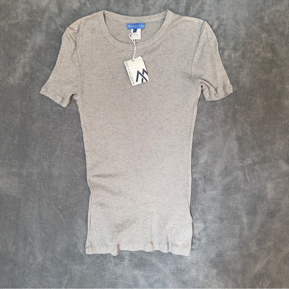 Martin & Osa Cotton Cashmere Gray Short Sleeve Tee size Medium T-shirt Y2K